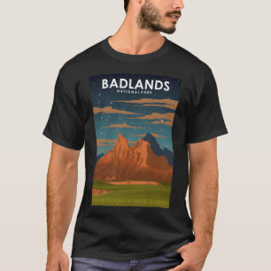 Nationalpark Badlands Vintag Minimaler Retro-Weg T-Shirt
