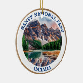 Nationalpark Banff Aquarellmalerei Keramik Ornament (Rechts)