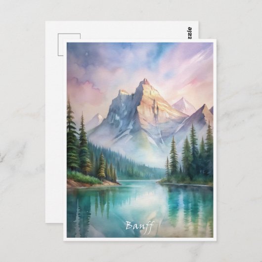 Nationalpark Banff Aquarellmalerei Postkarte (Vorne/Hinten)