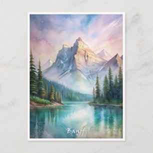 Nationalpark Banff Aquarellmalerei Postkarte
