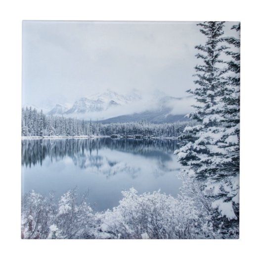 Nationalpark Banffs im Winter Fliese (Vorderseite)