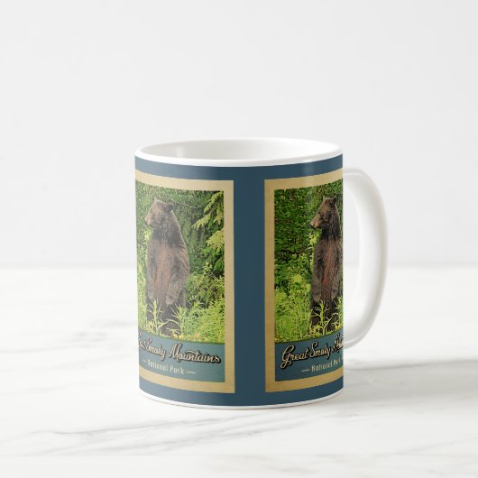 Nationalpark-Bär Great Smoky Mountains Kaffeetasse (VorderseiteRechts)