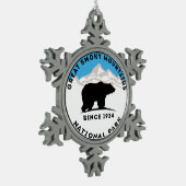 Nationalpark-Bär Great Smoky Mountains Schneeflocken Zinn-Ornament (Links)