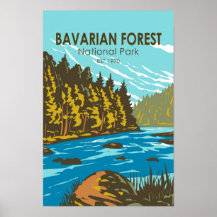 Nationalpark Bayerischer Wald Deutschland Vintage Poster