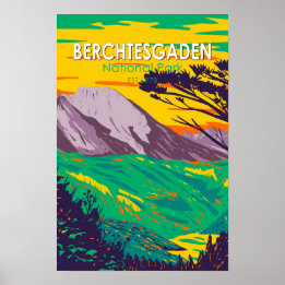 Nationalpark Berchtesgaden Deutschland Vintage Poster