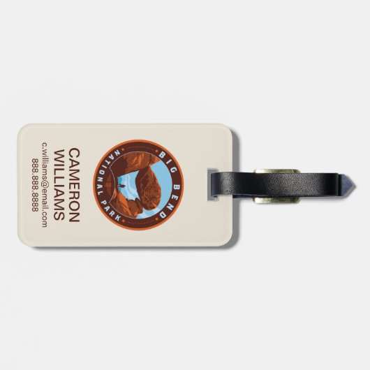 Nationalpark Big Bend Gepäckanhänger (Rückseite horizontal)