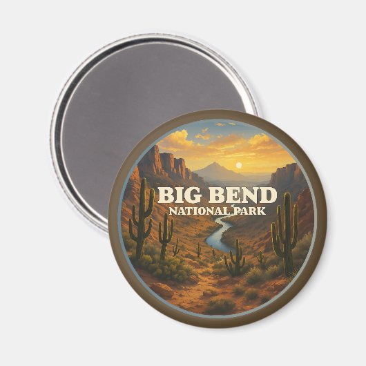Nationalpark Big Bend Magnet (Vorderseite/Rückseite)