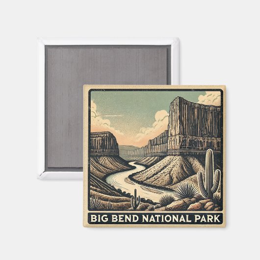 Nationalpark Big Bend Magnet (Vorderseite/Rückseite)
