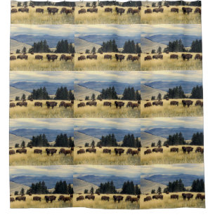 Nationalpark-Bison-Herde Duschvorhang