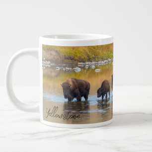 Nationalpark Bison River Crossing Yellowstone Jumbo-Tasse