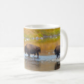 Nationalpark Bison River Crossing Yellowstone Kaffeetasse (VorderseiteRechts)