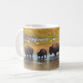 Nationalpark Bison River Crossing Yellowstone Kaffeetasse (Vorderseite Links)