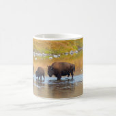 Nationalpark Bison River Crossing Yellowstone Kaffeetasse (Mittel)