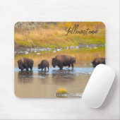 Nationalpark Bison River Crossing Yellowstone Mousepad (Mit Mouse)