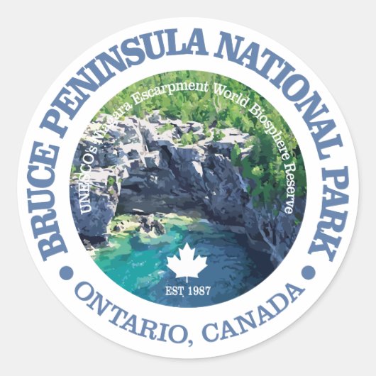 Nationalpark Bruce Peninsula Runder Aufkleber (Vorderseite)