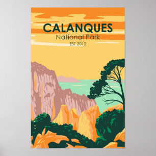 Nationalpark Calanques Frankreich Vintage Poster