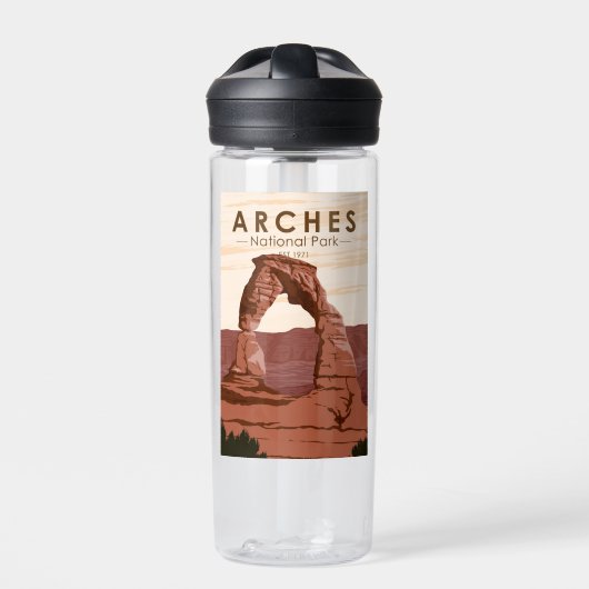 Nationalpark California Arche Vintag Trinkflasche (Vorderseite)