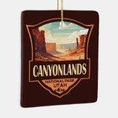 Nationalpark Canyonlands Illustration Retro Keramikornament (Rechts)