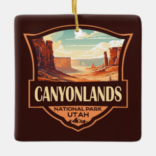 Nationalpark Canyonlands Illustration Retro Keramikornament
