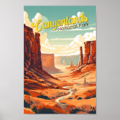 Nationalpark Canyonlands Illustration Retro Poster (Vorne)