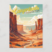 Nationalpark Canyonlands Illustration Retro Postkarte (Vorderseite)