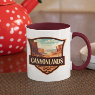 Nationalpark Canyonlands Illustration Retro Tasse