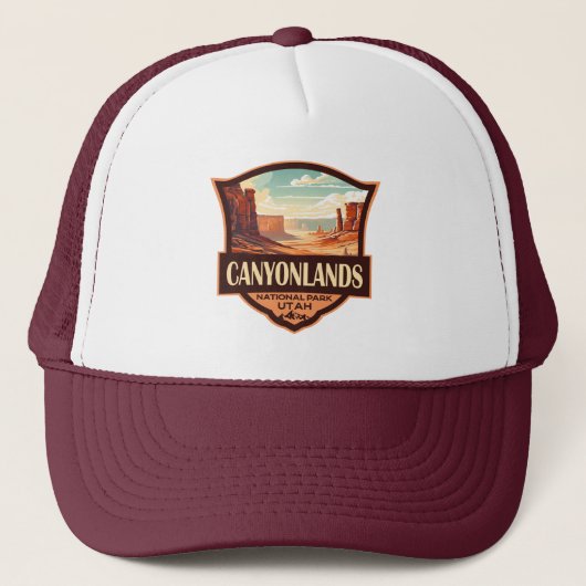 Nationalpark Canyonlands Illustration Retro Truckerkappe (Vorderseite)