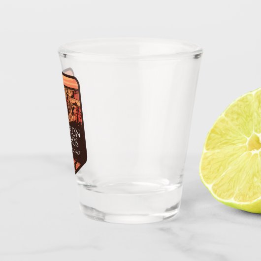 Nationalpark Canyonlands Sonnenuntergang Emblem Schnapsglas (Rechts)