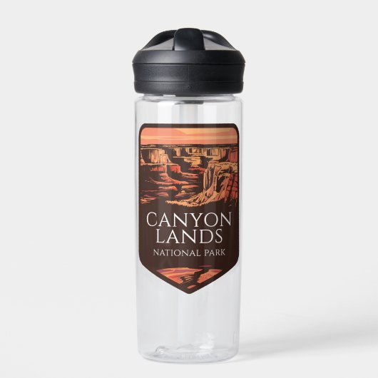 Nationalpark Canyonlands Sonnenuntergang Emblem Trinkflasche (Vorderseite)