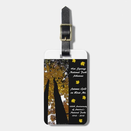 Nationalpark Centennale Hot Springs Herbst Gold Gepäckanhänger (Vorderseite vertikal)