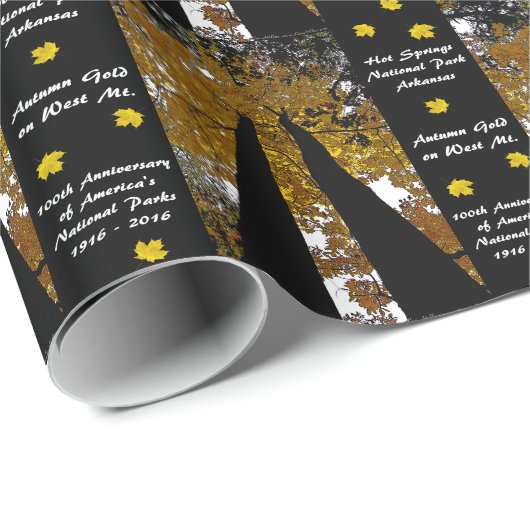 Nationalpark Centennale Hot Springs Herbst Gold Geschenkpapier (Rolleneckpunkt)