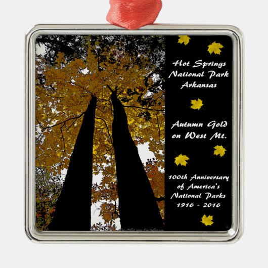 Nationalpark Centennale Hot Springs Herbst Gold Ornament Aus Metall (Vorne)