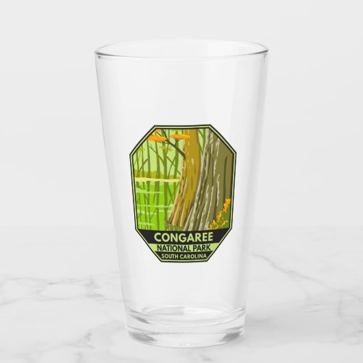 Nationalpark Congaree Süd Carolina Retro Glas (Vorderseite)
