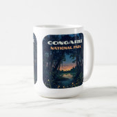 Nationalpark Congaree Süd Carolina Retro Kaffeetasse (VorderseiteRechts)