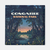 Nationalpark Congaree Süd Carolina Retro Magnet (Vorne)