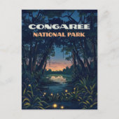 Nationalpark Congaree Süd Carolina Retro Postkarte (Vorderseite)
