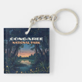 Nationalpark Congaree Süd Carolina Retro Schlüsselanhänger (Rückseite)