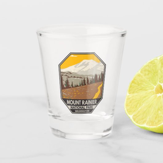 Nationalpark Cowlitz Schnapsglas (Vorderseite)