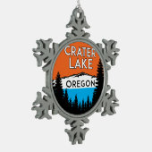 Nationalpark Crater See-Oregons Schneeflocken Zinn-Ornament (Links)