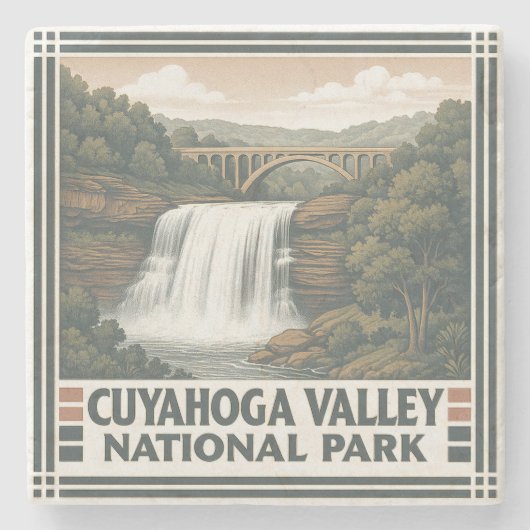 Nationalpark Cuyahoga Steinuntersetzer (Vorderseite)
