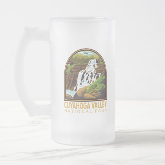 Nationalpark Cuyahoga Vintages Emblem Mattglas Bierglas (Links)