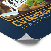 Nationalpark Cuyahoga Vintages Emblem Poster (Ecke)