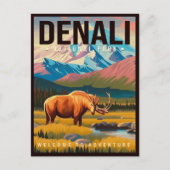 Nationalpark Denali Alaska Berglandschaft Ski Postkarte (Vorderseite)