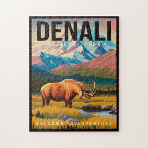 Nationalpark Denali Alaska Berglandschaft Ski Puzzle