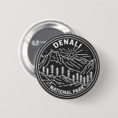 Nationalpark Denali Alaska Mount Hunter Monoline Button (Vorne & Hinten)