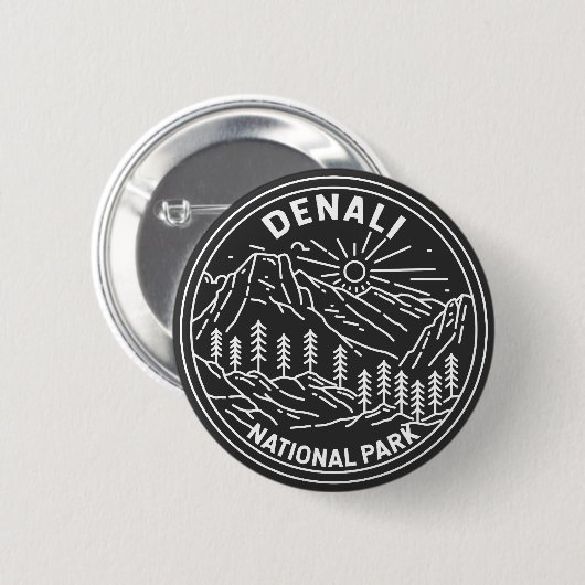 Nationalpark Denali Alaska Mount Hunter Monoline Button (Vorne & Hinten)