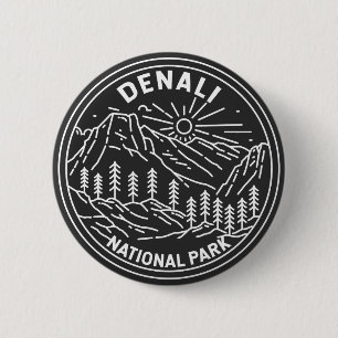 Nationalpark Denali Alaska Mount Hunter Monoline Button