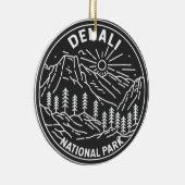 Nationalpark Denali Alaska Mount Hunter Monoline Keramik Ornament (Rechts)