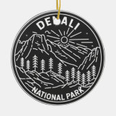 Nationalpark Denali Alaska Mount Hunter Monoline Keramik Ornament (Vorne)