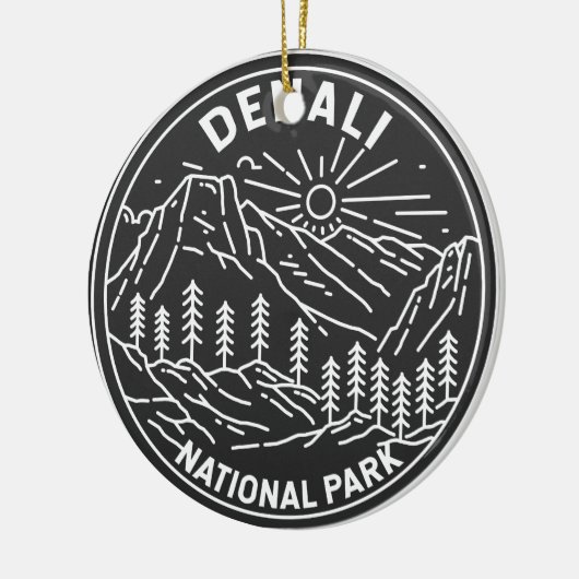 Nationalpark Denali Alaska Mount Hunter Monoline Keramik Ornament (Links)